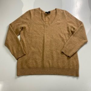 CASHMERE CHARTER CLUB dark tan pull over 100% cashmere sweater p30-07